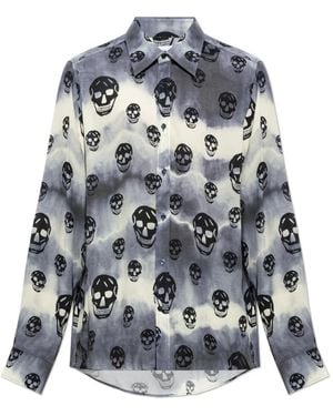 McQueen Shirt Met Een Kenmerkend Schedelmotief - Blauw