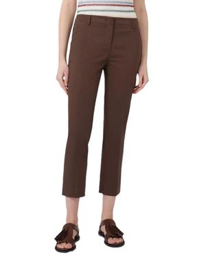 Weekend by Maxmara Broeken ,Bruin ,Leer Slim-Fit Cropped Broek