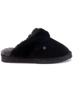 Warmbat Pantofole in camoscio simili alle nuvole - Nero