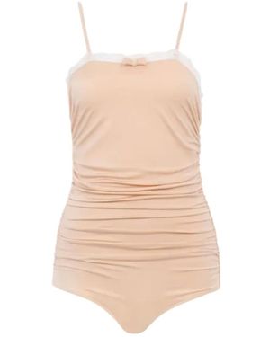 Chloé Bodysuit Met Ruches En Kant - Naturel