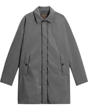 Woolrich Single-Breasted Coats - Grey