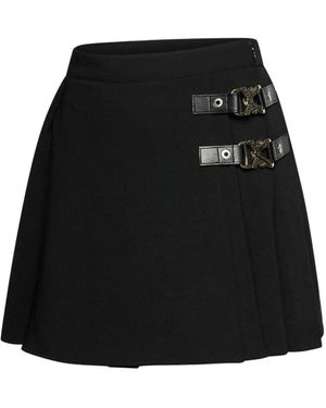 RICHMOND Rokken ,Zwart ,Polyester Minirok Met Zijgespen En Gestructureerde Snit