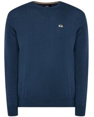 La Martina Round-Neck Knitwear - Blu