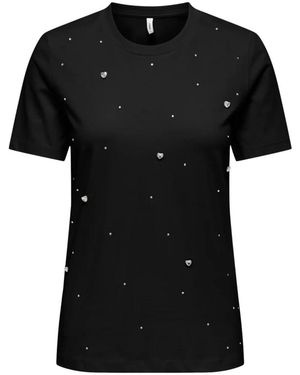 ONLY Tops ,Zwart ,Filizza Life S/S Stone Top Box
