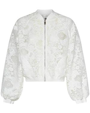 RICHMOND Jassen ,Wit ,Bomberjack Met Decoratieve Stiksels