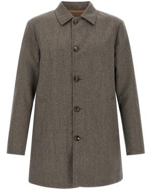 Pal Zileri Single-Breasted Coats - Grey