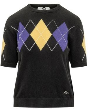 MSGM Round-Neck Strickwaren - Schwarz