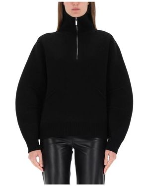 Helmut Lang High Neck Zip Sweater - Zwart
