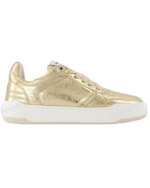 Zadig & Voltaire Metallic Logo Print Leren Sneakers - Geel
