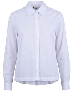Niu Overhemden ,Wit ,Shirts - Blauw