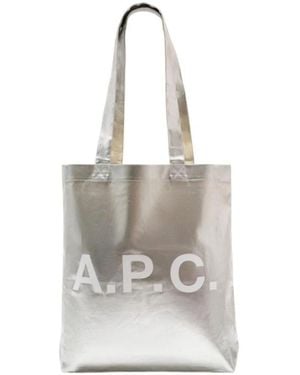 A.P.C. Lou Metallic Tote Bag - Wit