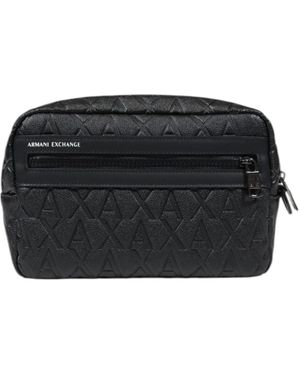 ARMANI EXCHANGE Schwarze Polyester-Tasche Mit Reißverschlusstaschen