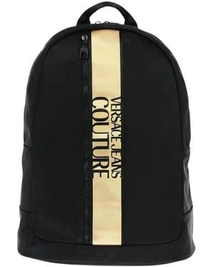 Versace Vertikaler Streifen Nylon Rucksack - Schwarz