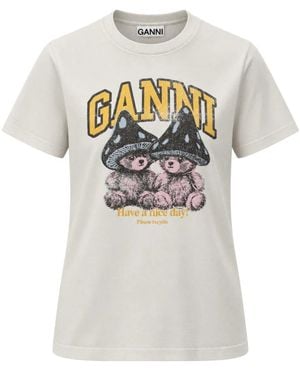 Ganni T-Shirt - Wit