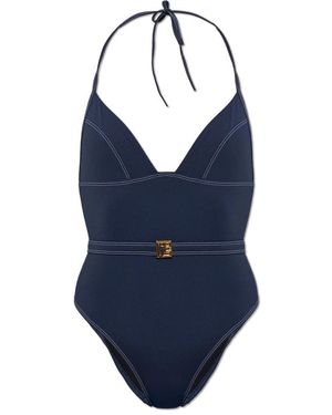 Balmain Einteiliger Badeanzug - Blau