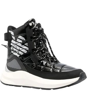 EA7 Schoenen ,Zwart ,Polyester Zwarte Enkellaarsjes