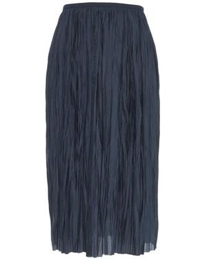Roberto Collina Blauwe Midi Geplooide Rok Elegante Stijl