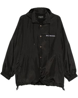 Balenciaga Nylonjacke Mit Logo - Schwarz