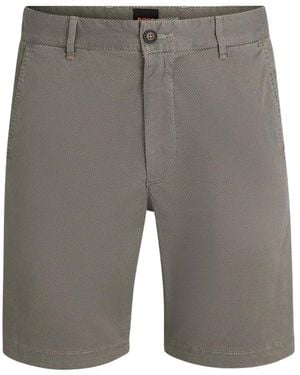 BOSS Grijze Chino Bermuda Shorts Met Stretch - Grijs