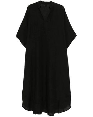 120% Lino Midi Dresses - Black