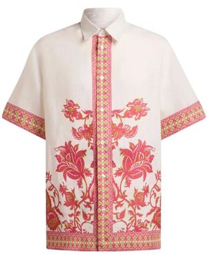 Etro Short Sleeve Shirts - Red