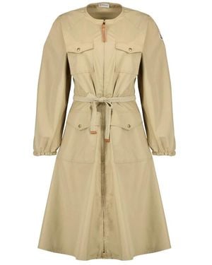 Moncler Belted Coats - Natural