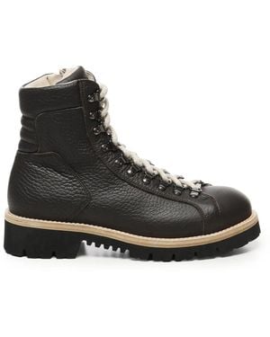 Eleventy Lace-Up Boots - Black