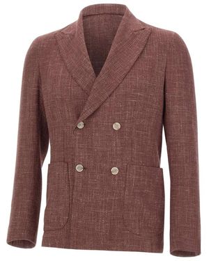 Barba Napoli Jassen ,Rood ,Wol Easy J Blazer - Bruin
