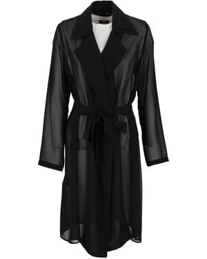 Elena Miro Belted Coats - Nero