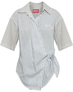DIESEL Overhemden ,Wit ,C-Delphos-Ss Shirt - Grijs