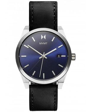 MVMT Nitro leder datum fenster uhr - Schwarz