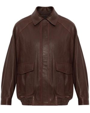 Rohe Grain Leather Aviator Jacket - Bruin
