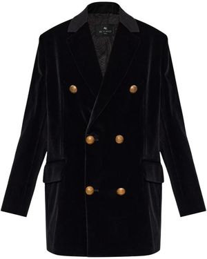 Etro Fluwelen Blazer - Blauw