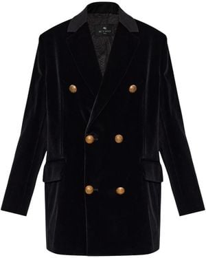 Etro Fluwelen Blazer - Blauw