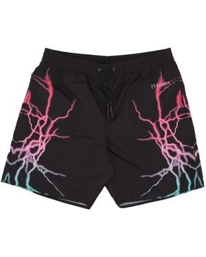 PHOBIA ARCHIVE Bicolor Lightning Print Zwemshorts - Blauw