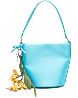 Self-Portrait Satin Bucket Bag - Blau