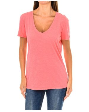 Armani Jeans Tops ,Rood ,Katoen Korte Mouw V-Hals T-Shirt