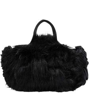 Simone Rocha Verzierte Mini-Tasche Aus Kunstpelz Mit Doppelten Schleifenrosen - Schwarz
