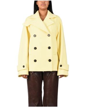 MSGM Double-Breasted Coats - Jaune