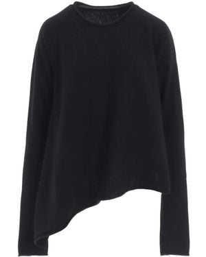 Yohji Yamamoto Trui Met Ronde Hals - Zwart