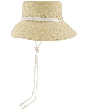 Sensi Studio Stro Lampenkap Hoed Met Leren Band - Wit