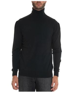 Kiton Blauer Woll Rollkragenpullover - Schwarz