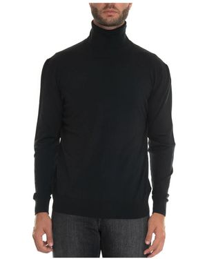 Kiton Blauer Woll Rollkragenpullover - Schwarz