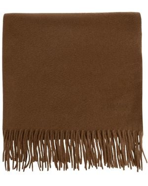 Max Mara Accessoires ,Bruin ,Kasjmier Cashmere Stole Met Logo