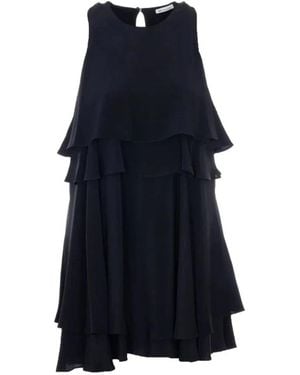 Ami Paris Rüschen-Minikleid Mit Rundhalsausschnitt - Blau