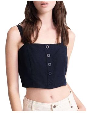 Superdry Top Corto Azul Marino Eden, Mujer, Talla