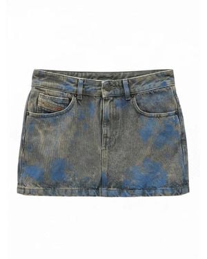 DIESEL Denim Minirok Met Gebleekt Effect - Grijs