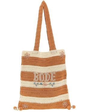 Bode Sherbet Beaded Crochet Tote - Braun