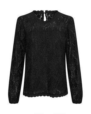 Cream Blouses - Black