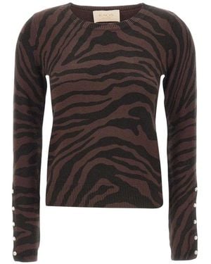 Kaos Truien & Vesten ,Bruin ,Ronde Hals Gebreid